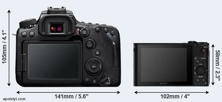 Comparison 90D or HX90V rear