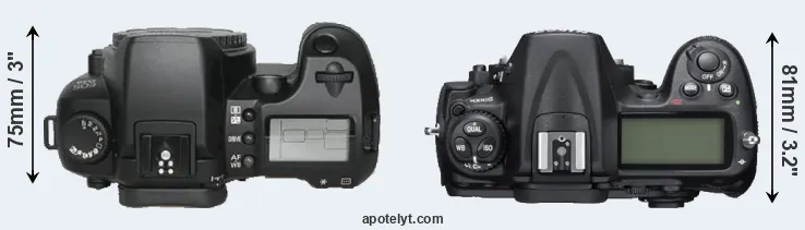 Compare D30 versus D300S top