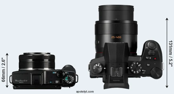 Compare G1X Mark II versus FZ1000 II top
