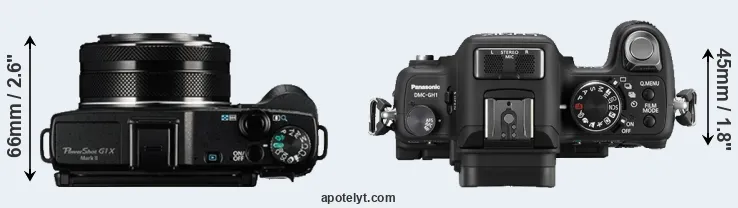 Compare G1X Mark II versus GH1 top