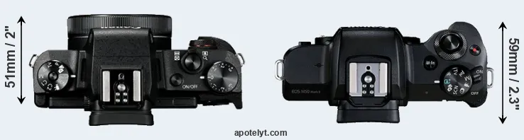 Compare G1X Mark III versus M50 Mark II top