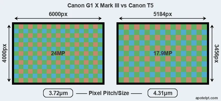 G1X Mark III versus T5 MP