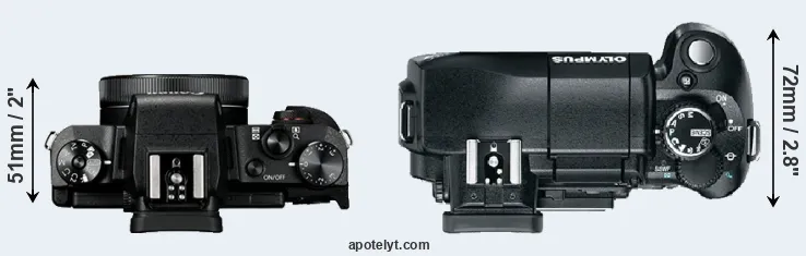 Compare G1X Mark III versus E-330 top