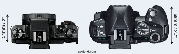 Compare G1X Mark III versus E-510 top