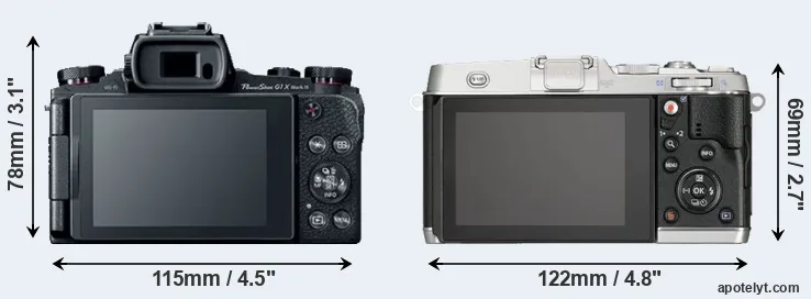 Comparison G1X Mark III or E-P5 rear