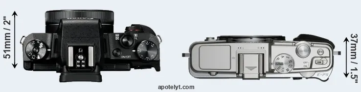 Compare G1X Mark III versus E-P5 top
