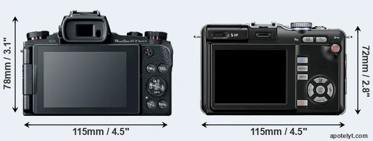 Comparison G1X Mark III or E-PL1 rear