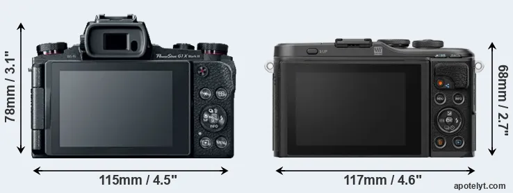 Comparison G1X Mark III or E-PL10 rear