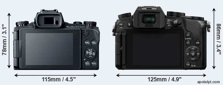 Comparison G1X Mark III or G7 rear