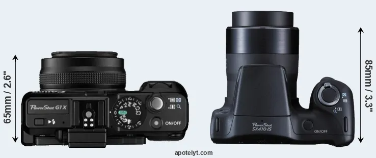 Compare G1X versus SX410 top