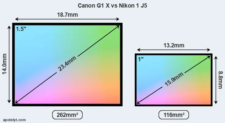 Canon G1 X and Nikon 1 J5 sensor measures