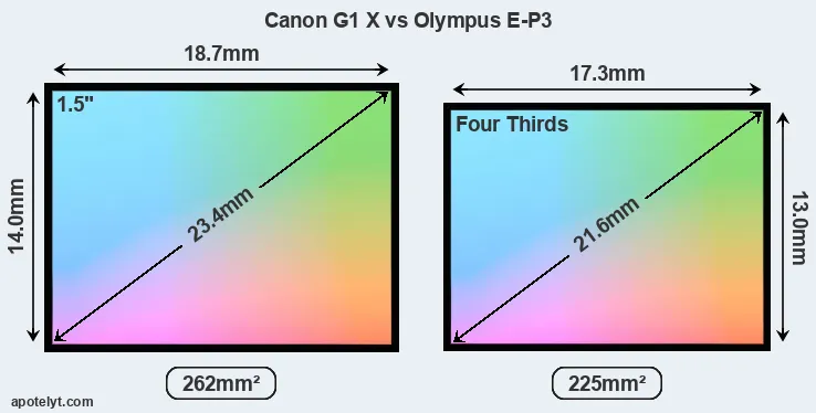 Canon G1 X and Olympus E-P3 sensor measures
