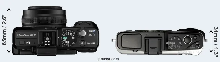 Compare G1X versus E-P3 top