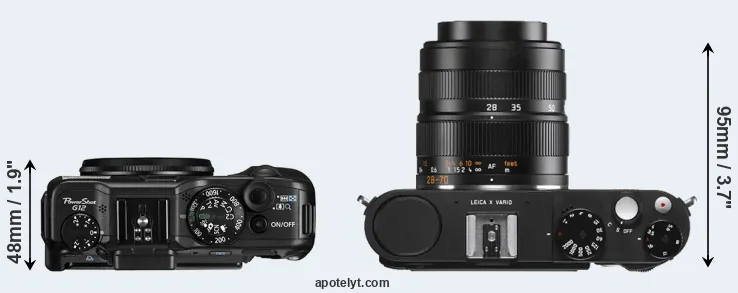 Compare G12 versus X Vario top