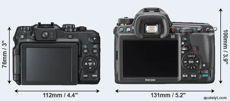 Comparison G12 or K-3 rear