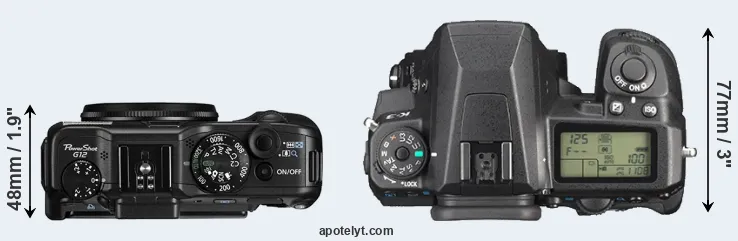 Compare G12 versus K-3 top