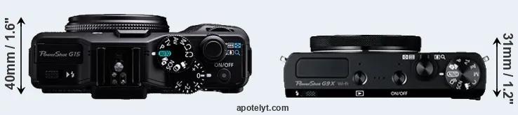 Compare G15 versus G9X top