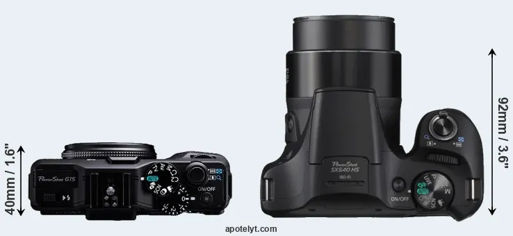 Compare G15 versus SX540 top