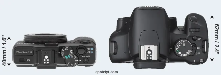 Compare G16 versus XSi top