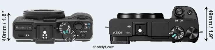 Compare G16 versus A6300 top