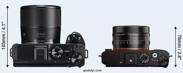 Compare G3X versus RX1 top