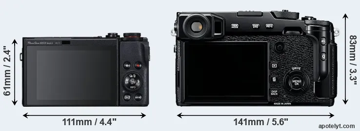 Comparison G5X Mark II or X-Pro2 rear
