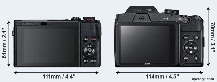 Comparison G5X Mark II or B500 rear