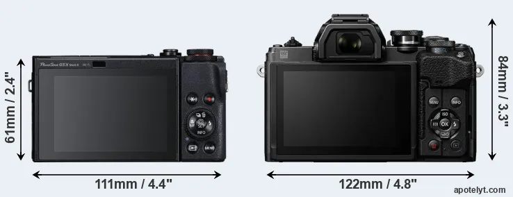 Comparison G5X Mark II or E-M10 IV rear