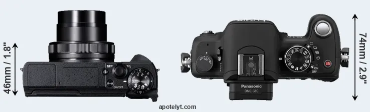 Compare G5X Mark II versus G10 top