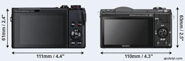 Comparison G5X Mark II or A5100 rear