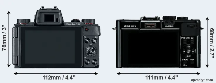 Comparison G5X or D-LUX 6 rear