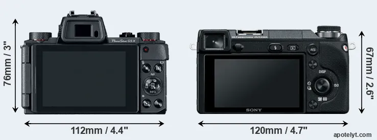 Comparison G5X or NEX-6 rear