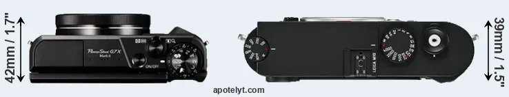 Compare G7X Mark II versus M10 top