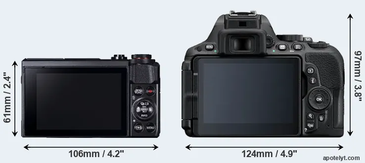 Comparison G7X Mark II or D5500 rear