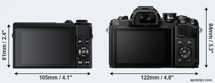 Comparison G7X Mark III or E-M10 III rear