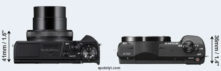 Compare G7X Mark III versus A5100 top