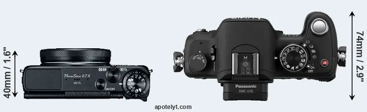 Compare G7X versus G10 top