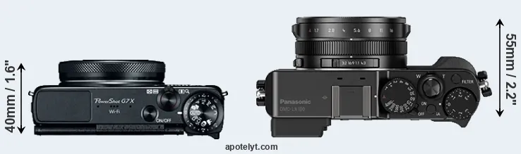 Compare G7X versus LX100 top