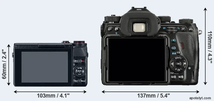 Comparison G7X or K-1 rear