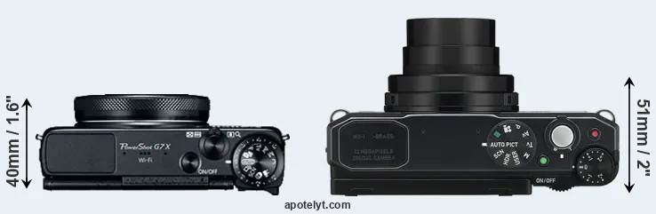 Compare G7X versus MX-1 top