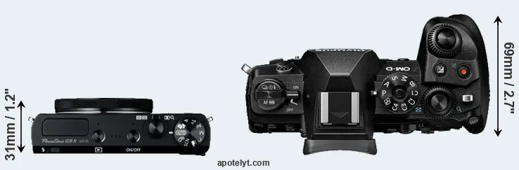 Compare G9X versus E-M1 III top