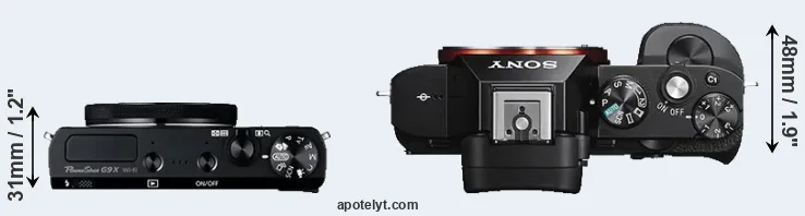 Compare G9X versus A7S top