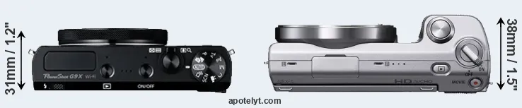 Compare G9X versus NEX-5 top