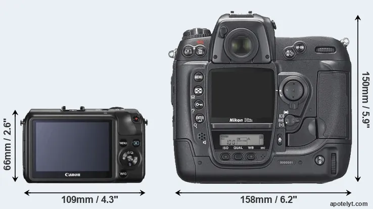 Comparison Canon M or D2Xs rear