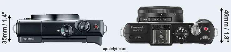 Compare M100 versus LX7 top