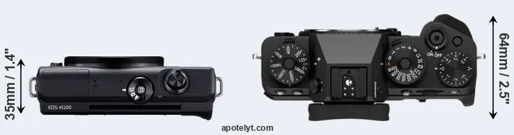 Compare M200 versus X-T5 top
