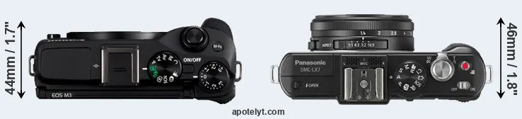 Compare M3 versus LX7 top