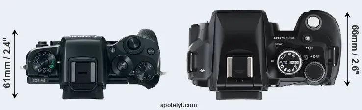 Compare M5 versus E-500 top