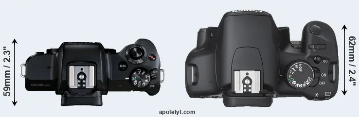 Compare M50 Mark II versus XSi top