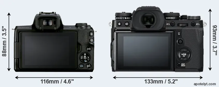 Comparison M50 Mark II or X-T3 rear